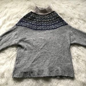 h&m fair isle mock sweater‎ nordic oversized thick